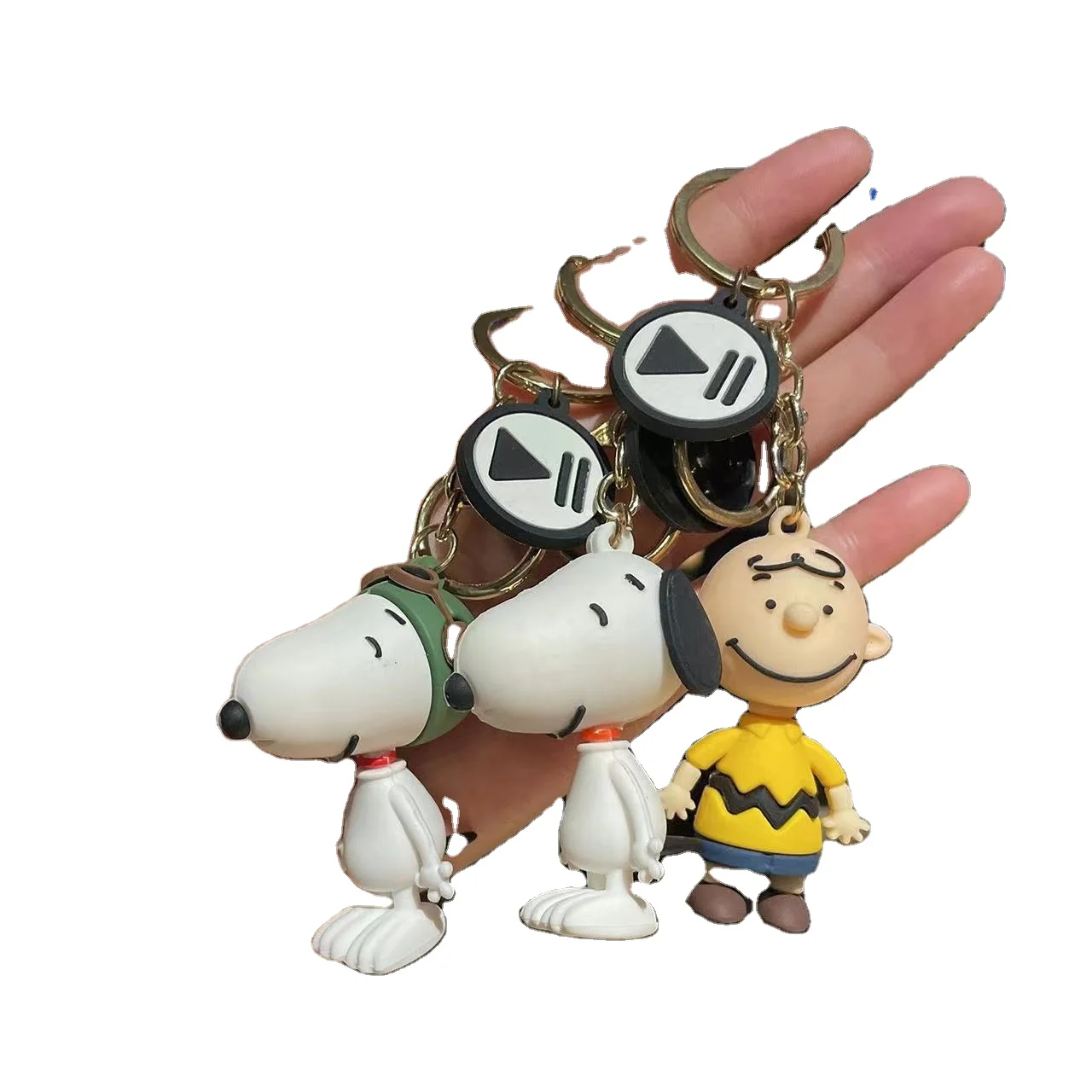 Cartoon Peanut Squad Keychain Pendant Charlie Soft Keychain Ring Charter Car Hanging Jewelry Accessories Wholesale