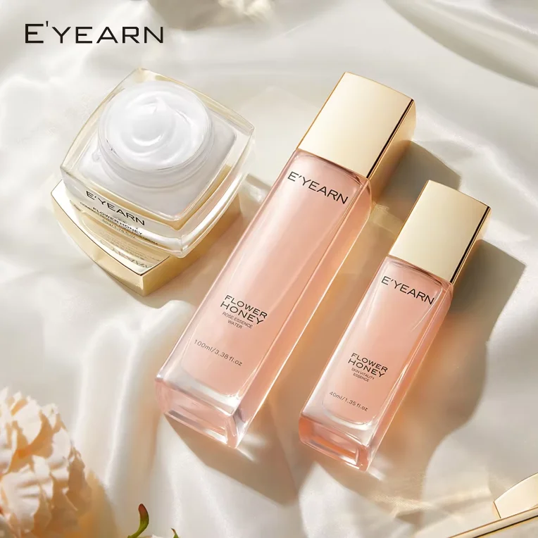 OEM Nectar Plant Extract Skin Care Set Natural Vegan w/ Toner Serum Face Cream 3 Step Facial Care System Skincare Kit Gift Box