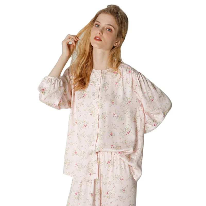 Bamboo Fabric nightgown Oversize Women Pajamas Set custom Designer nightgown