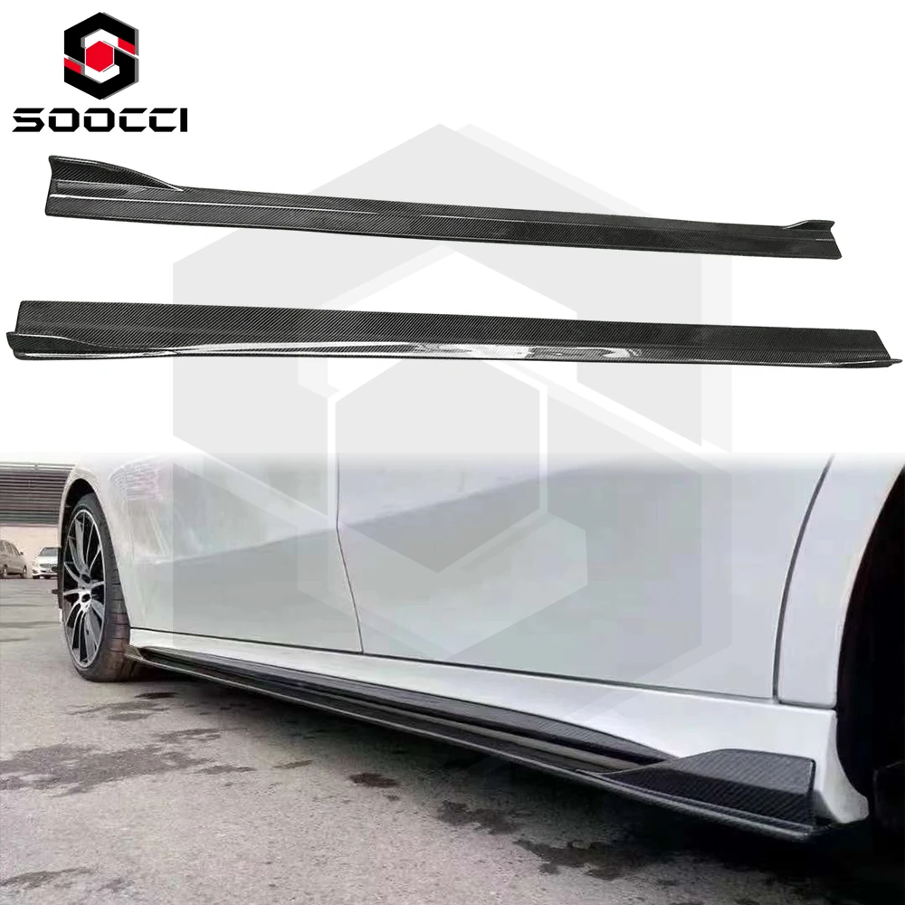 Carbon Fiber FD Style  Side Skirt Set for Mercedes Benz A-Class W177 AMG A35 A45 CLA W118 Side Bumper Splitter Door Sill Lip