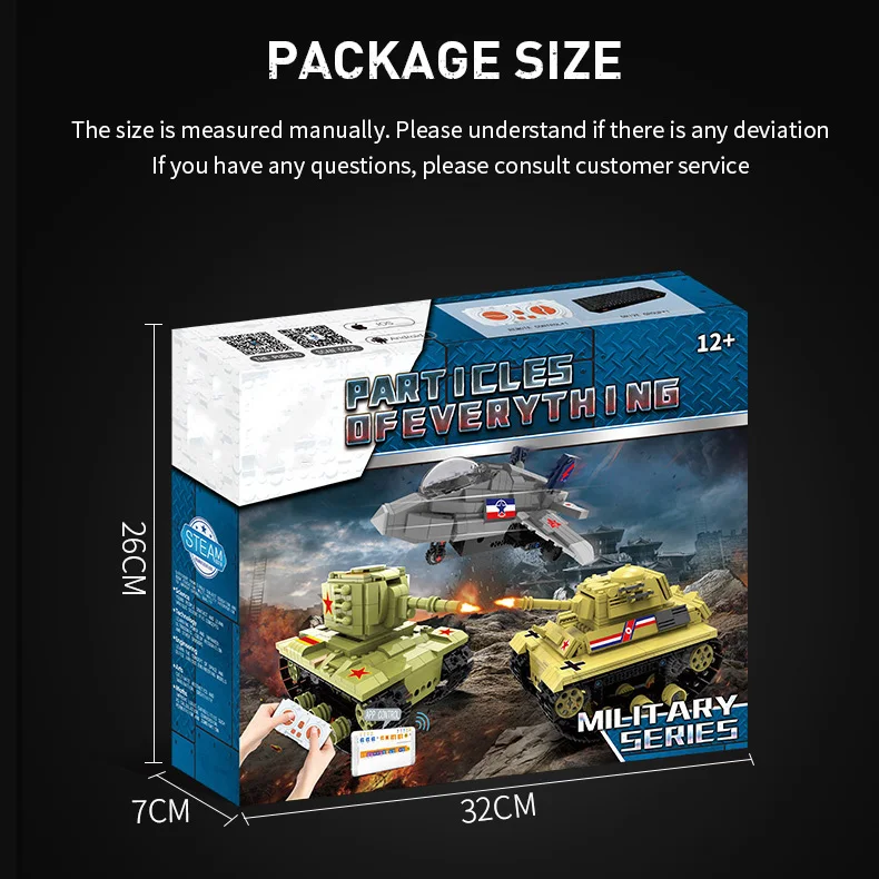 World War Ii Military Series Remote Control Building Blocks Tank Aircraft Puzzle Assembling Programming Building Blocks Toys