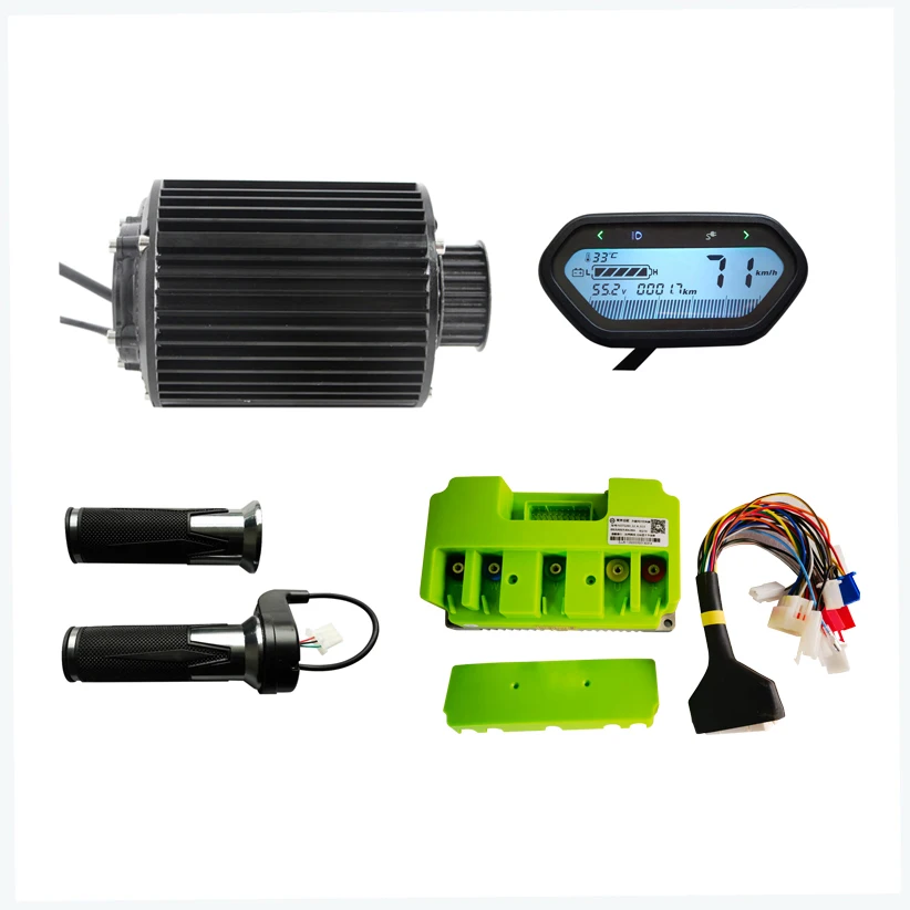 QS 1kW 90 72V55KPH PMSM Motor With Fardriver Controller ND72200 Display For Electric Bicycle