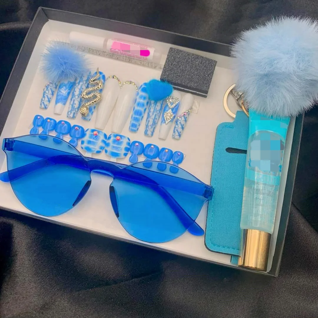 В наличии, индивидуальная упаковка, дизайн ногтей со стразами, искусственный пресс для ногтей, набор ресниц для ногтей