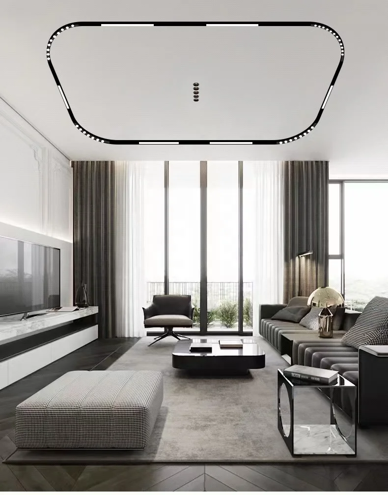 Low Voltage Ceiling  24V/ 48V Ultra thin Recessed Office/Home Magnetic Track Rail Light