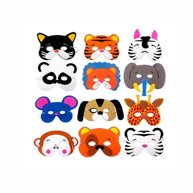 2021 new design promotional cheap soft custom eva halloween animal foam party tiger mask