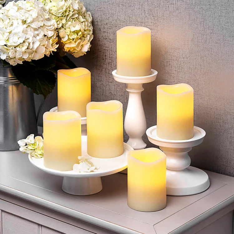 2022 Hot Sale Table Standing Decoration 4inch Waterproof Wave Top Decorative Led Powered Candle Light Powered By Solar