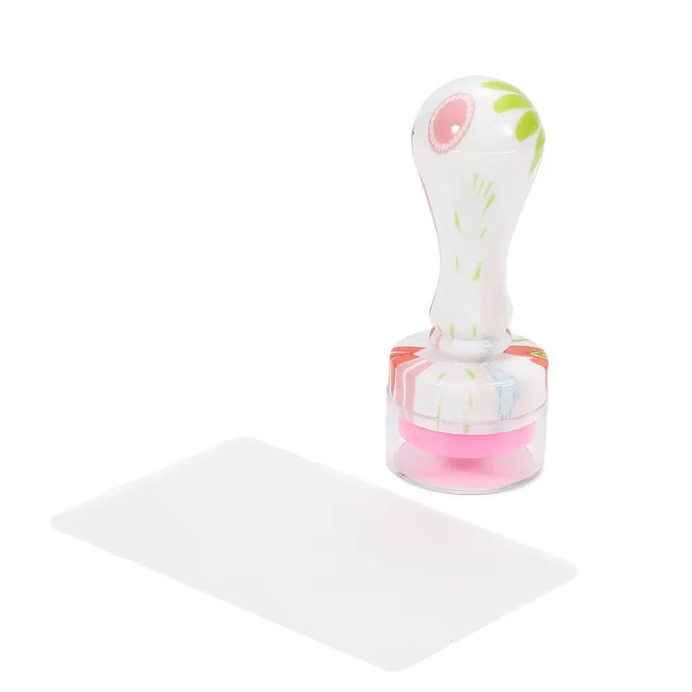 ANGNYA 4 Colors French Seal Printing Nail Stamps Scraper Tool Jelly Silicone Nail Art Stamper Stamping Set