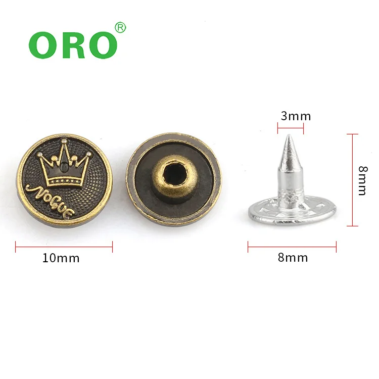 Wholesale Metal Zinc Alloy Garment Accessories Double Cap Round Dome Ball Studs Rivets Garment Rivets