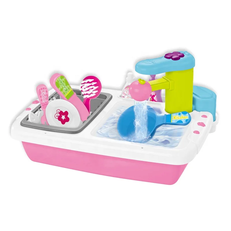 Детский игрушечный набор для умывальника автоматический индукционный кран электрическая посудомоечная машина имитация кухонной раковины с проточной водой