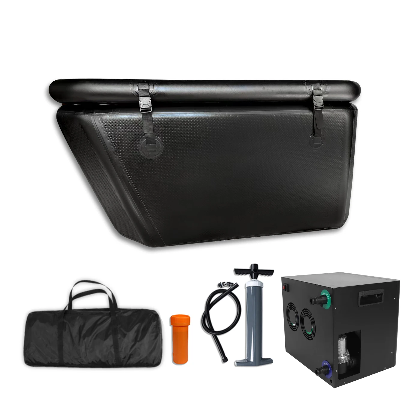 Latest Trapezoid DWF inflatable cold plunge Tub with Chiller Portable Drop Stitch Inflatable Cold Plunge Recovery Tub Fitness