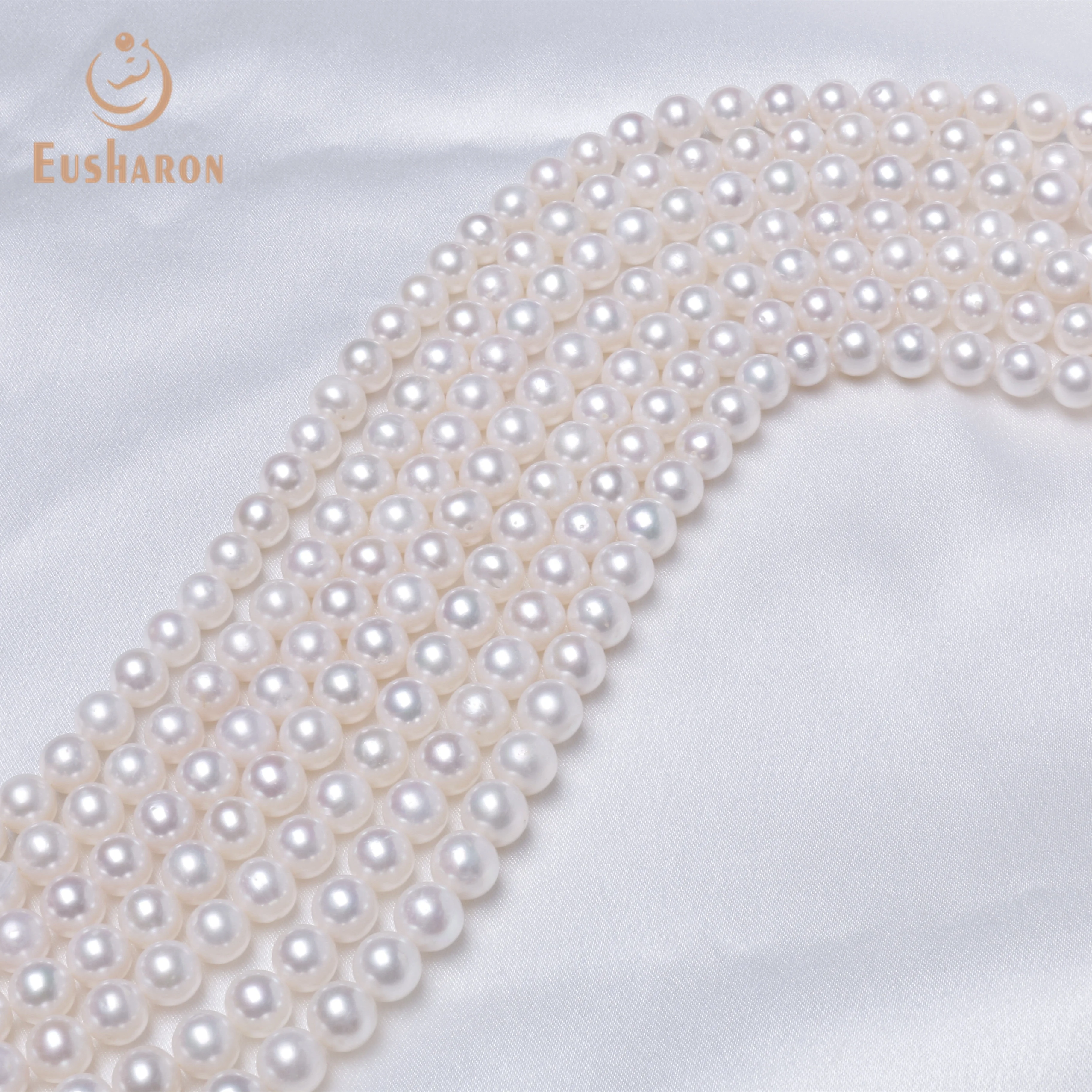 9-10mm Real Natural Luster Freshwater Perfect Round White Fresh Water Shape Loose Pearls Bead Strand