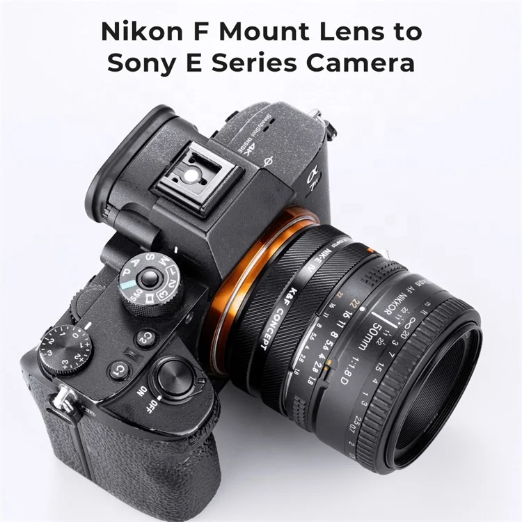 K&F Concept High Precision Lens Mount Adapter NIK-NEX for Nikon F Series Lens to Sony E Series Mount Camera