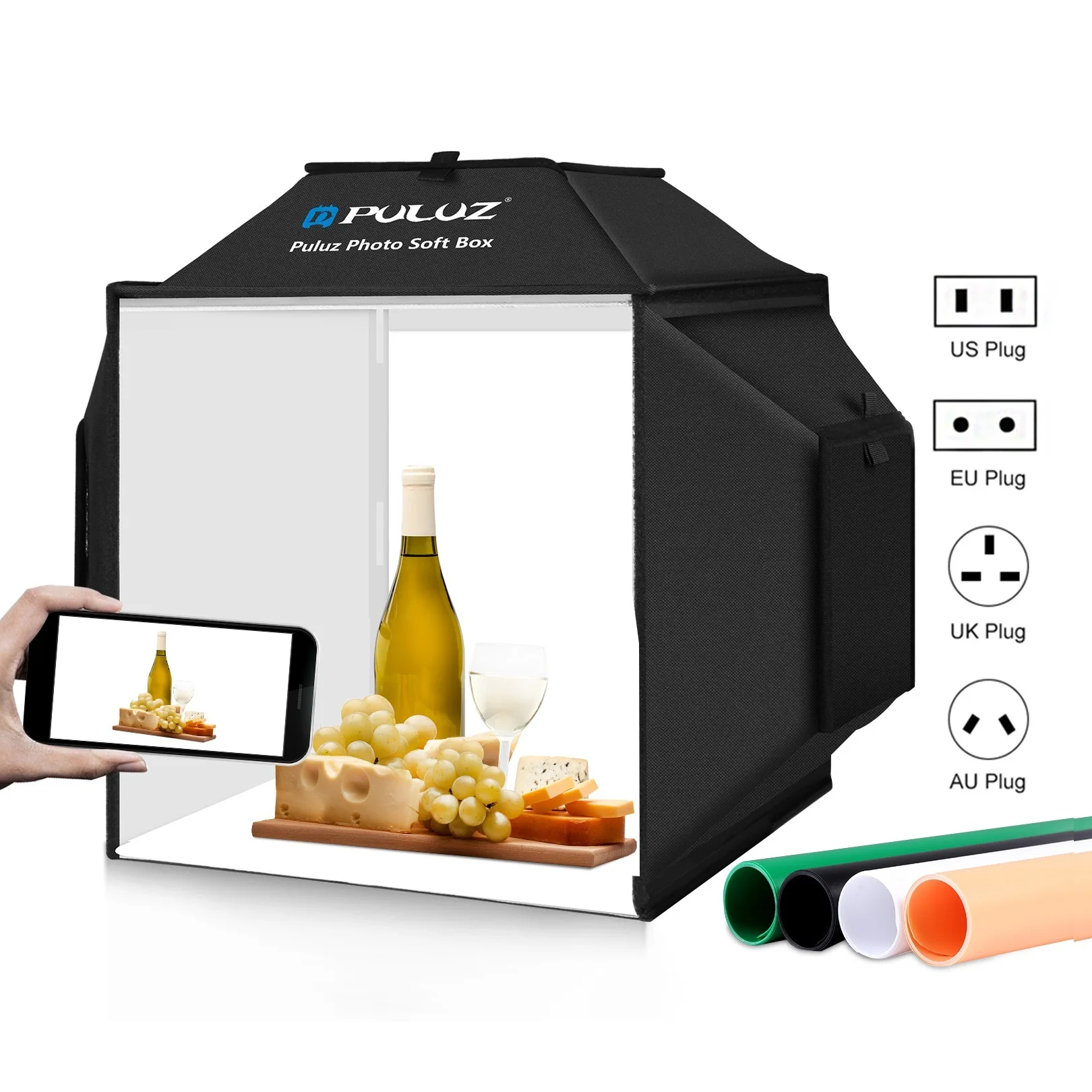 Распродажа 5042 PULUZ 40 см софтбокс для фотостудии портативный складной тент для студийной фотосъемки набор 4 цветов фона