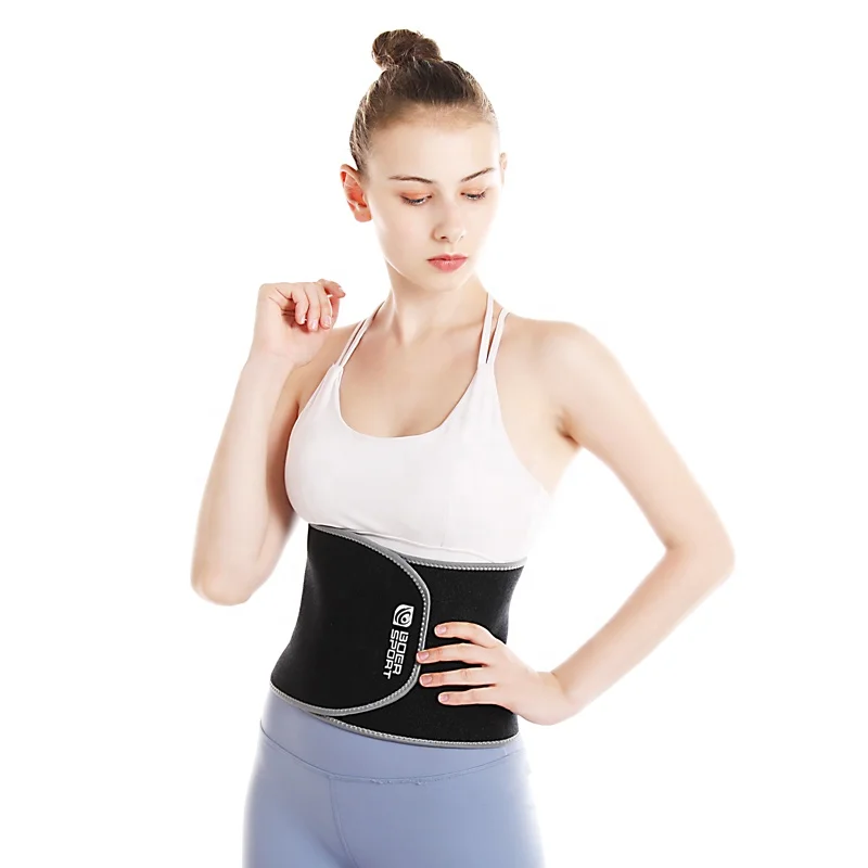 Black Silver Ion Shaper Sweat Sauna Belt Binding Slimming Waist Trimmer Belt