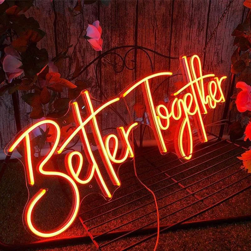No Moq Free Design Custom Led Neon Sign Better Together Neon Sign Sweet Wedding Neon Sign
