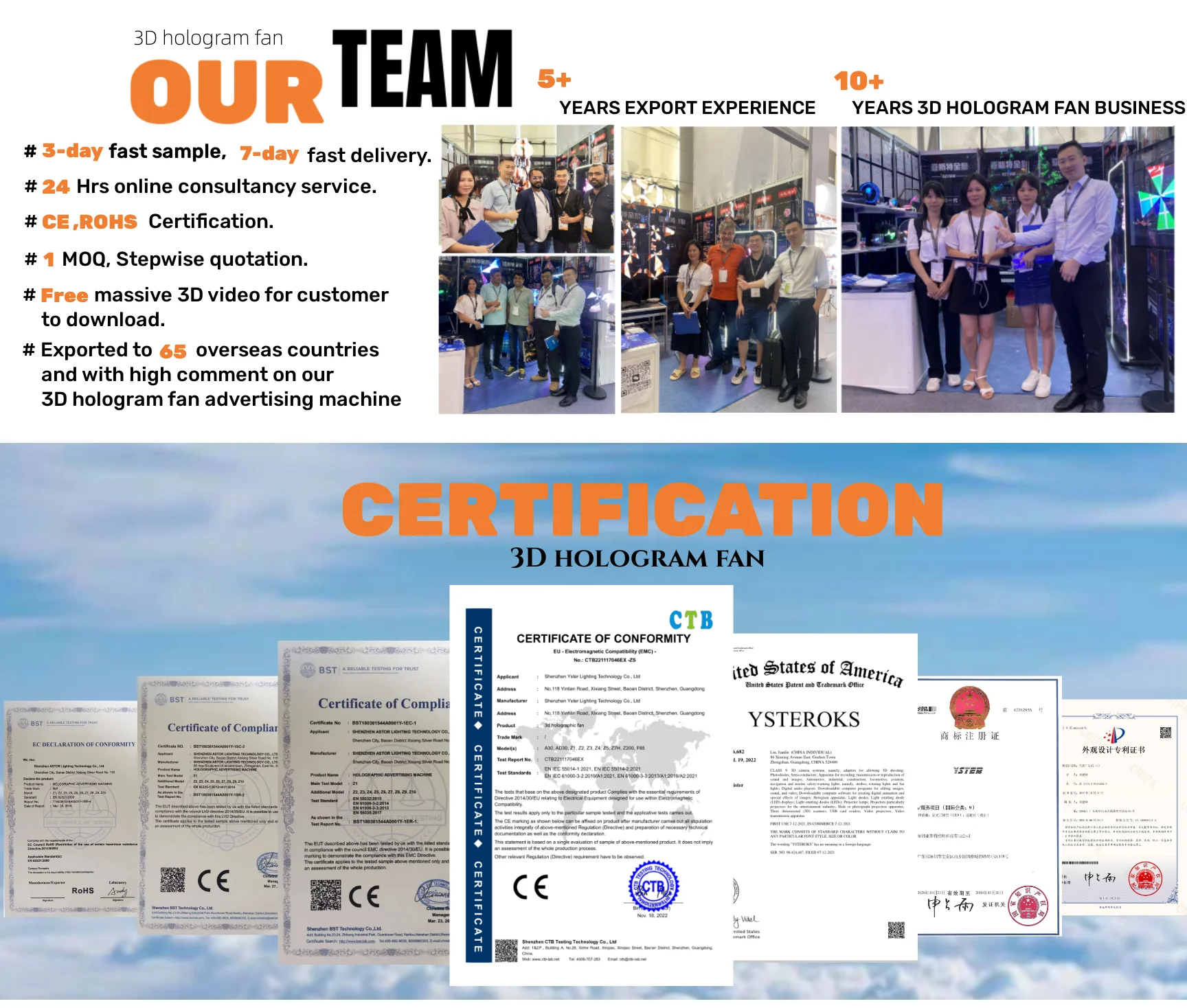 New portable 3d holographic fan 11cm Mobile App control hologram projector  Round led 3d hologram fan display with cover