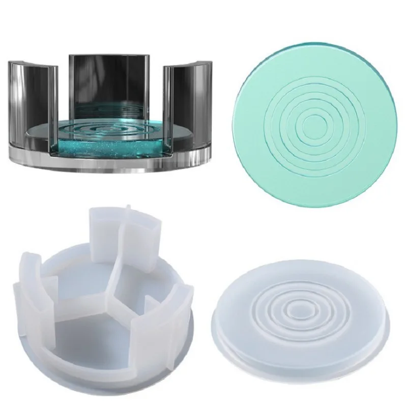 diy Epoxy Coaster mould Round Storage Box Silicone Mold Homemade Cup Mat
