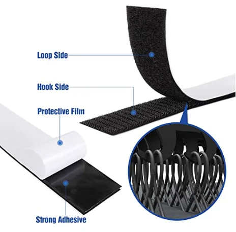 10-150mm Industrial Strength Sticky Back Nylon Self Adhesive Hook and Loop High-Quality Glue Fastener Tape