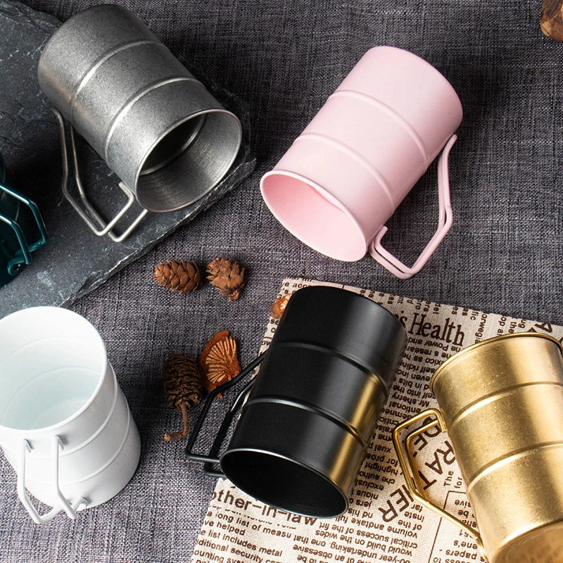 Amazons New 12oz Stainless Steel Cups Beer Mugs With Handle Portable Camping Water Cups Camping Cups Metal For Hiking Outdoor