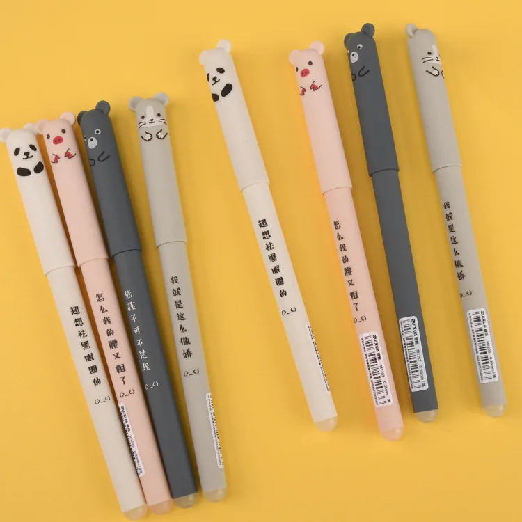 school supplies 0.35mm Newest Office Air Heat Gel Ink Erasable Pen With Black Refill And Eraser