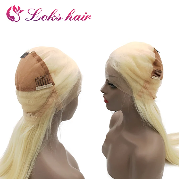 brazilian virgin hair straight blonde wig, 1b 613 full lace wig human hair dubai wig
