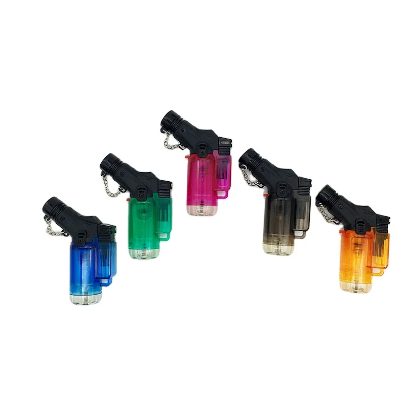 Custom Hot Sale Butane Gas Rechargeable Cigar Small Windproof Refillable Kitchen Scorch Jet Torch Lighters Jet Flame Lighter Gun