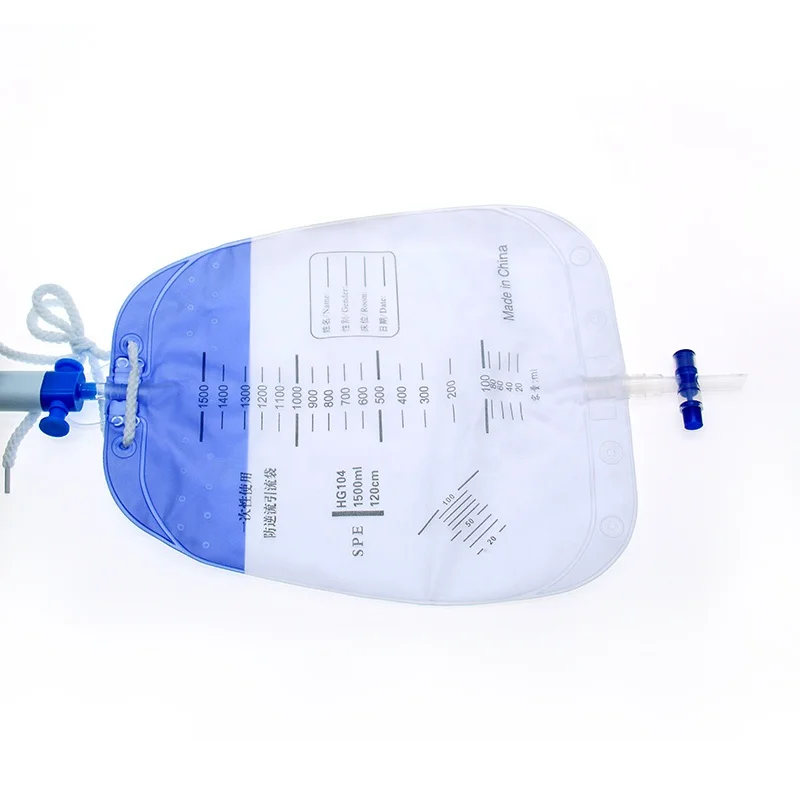 luxury with bionic function1000-2000ml adult Urine Bag with sampling port and anti reflux valve