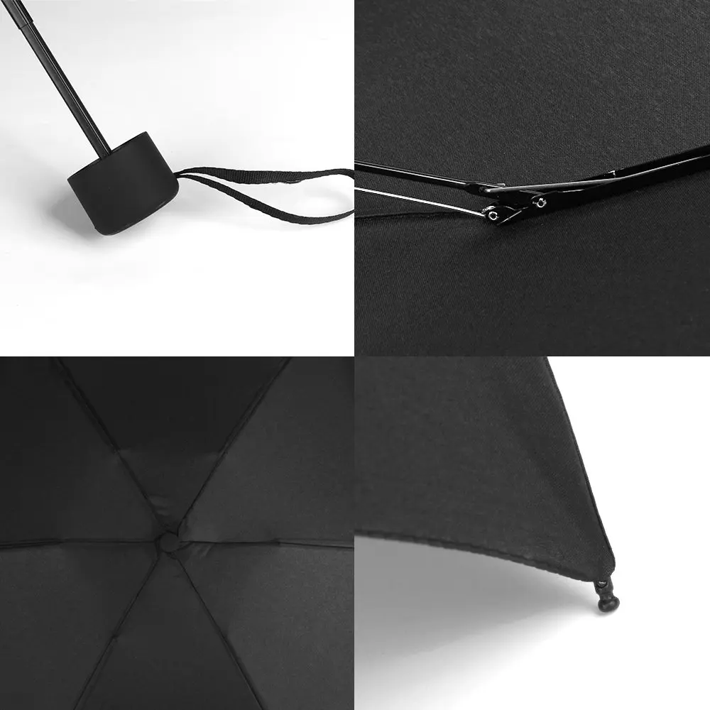 paraguas para la lluvia Cheap Custom 5 Fold umbrella Mini Uv Lightweight Pocket Small Black Umbrella With logo