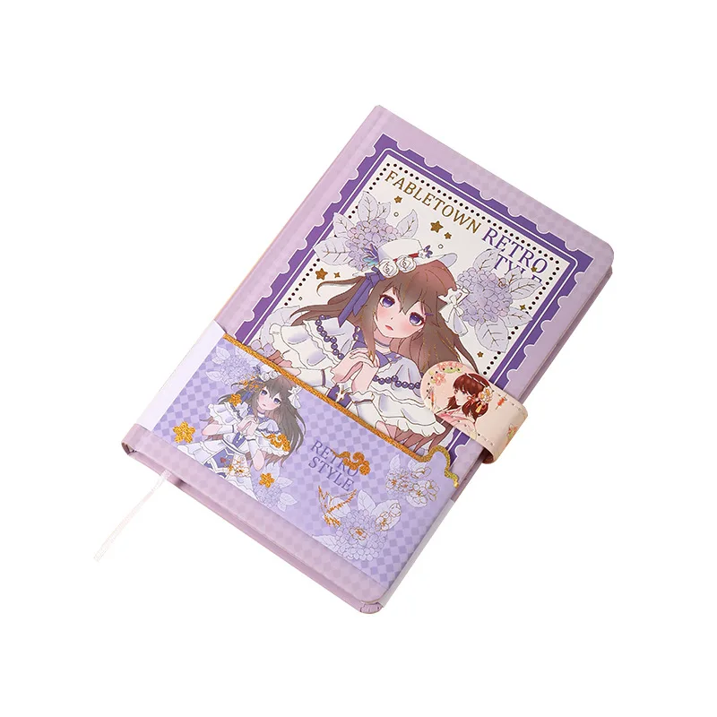 Wholesale Anime Style Office Supplies A5 PU Imitation Leather Cover Magnetic Buckle Diary Notebook For Students