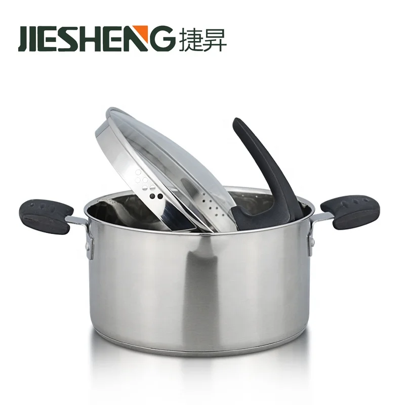 
Double Handle Stainless Steel Multipurpose Cooking Pot Pasta Pot Milk Pot Soup With Strainer Lid 