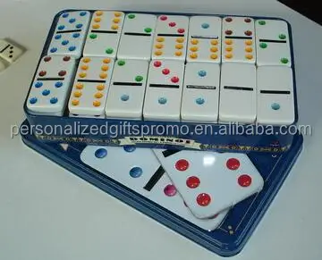 2-4 игрока из меламина один набор с оловянной коробкой для развлекательной игры азартные 28 шт. двойные 6 цветов Dominos