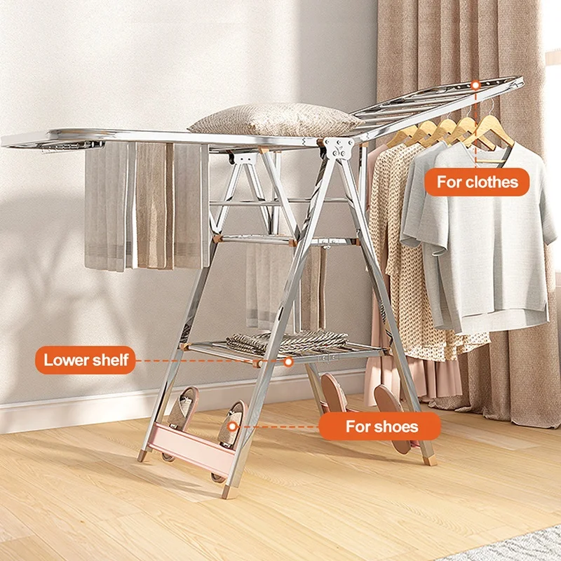 Clothes stands with wind proof hanger Iron wall mounted folding clothes drying rack dryer