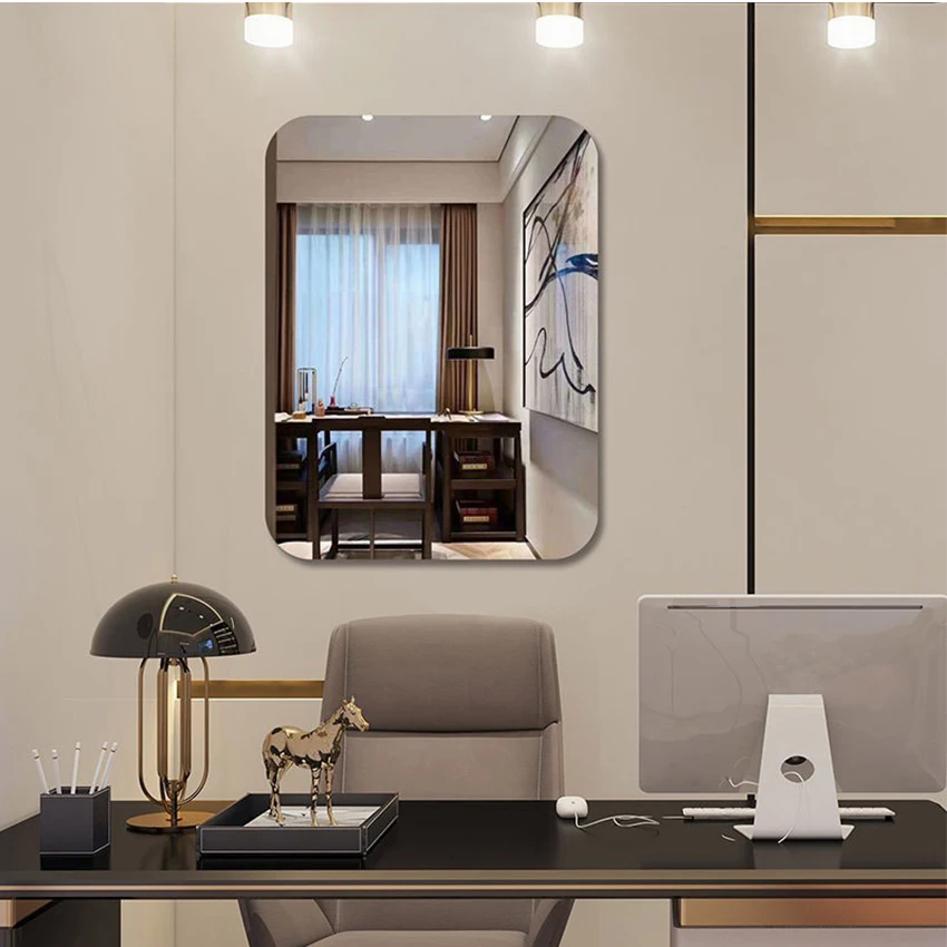 OEM Sheets Diy Self Adhesive Glass Tiles Acrylic Wall Decorative Makeup Full Length Body for Room Home Wall Decor Mirror Miroir