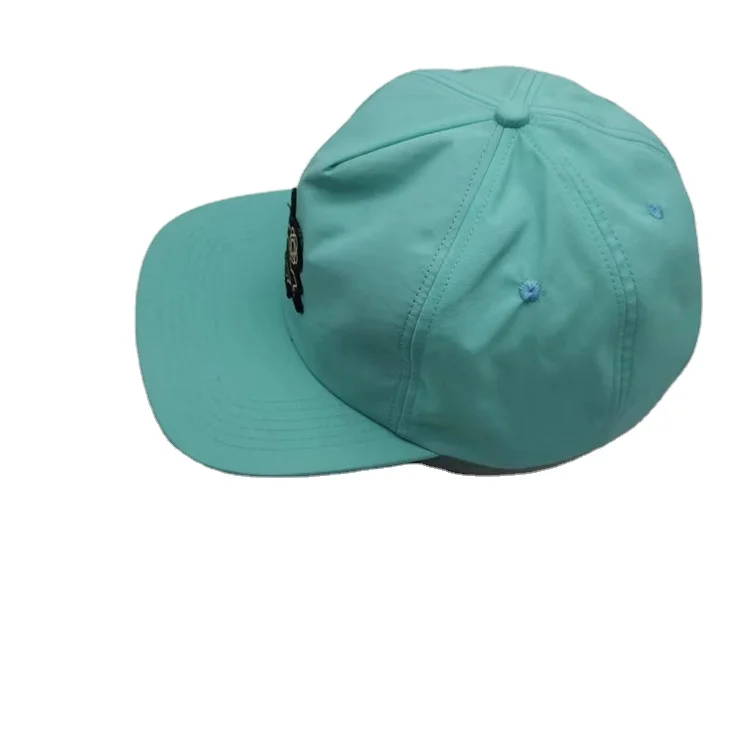 5 panels unstructured nylon waterproof flat brim snapback cap