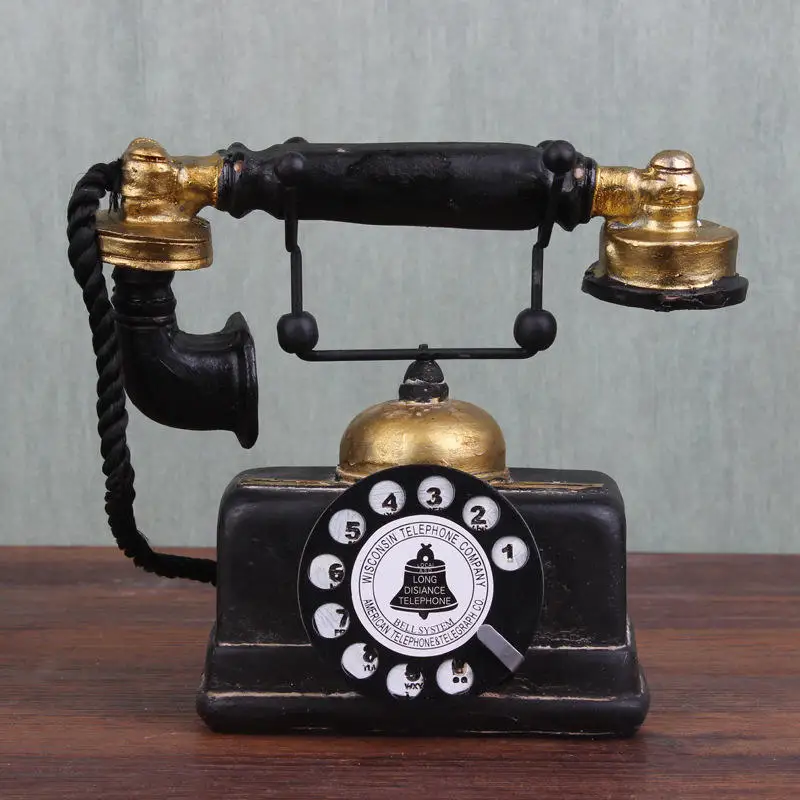 Retro Old Dirty Work Resin Phone Model Small Ornaments Modern Home Decoration Accessories Crafts Business Gift