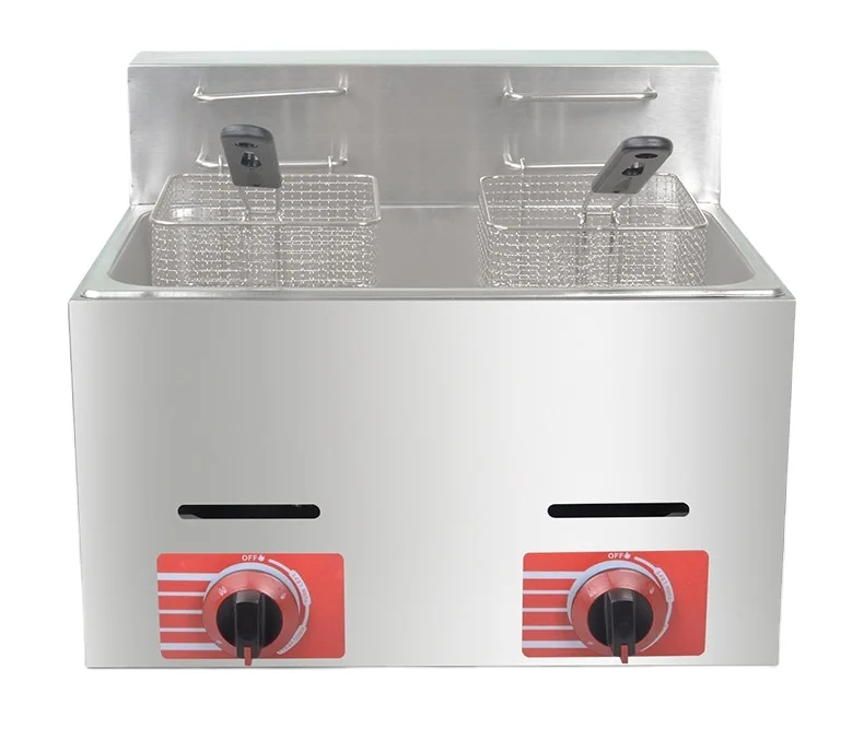 Xuzhong Professional  6L+6L Deep Fryer Gas Commercial Kitchen Equipment Gas Deep Fryer