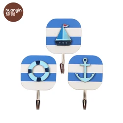 Cool decorative custom canada coastal blue boys beach wooden coat hooks