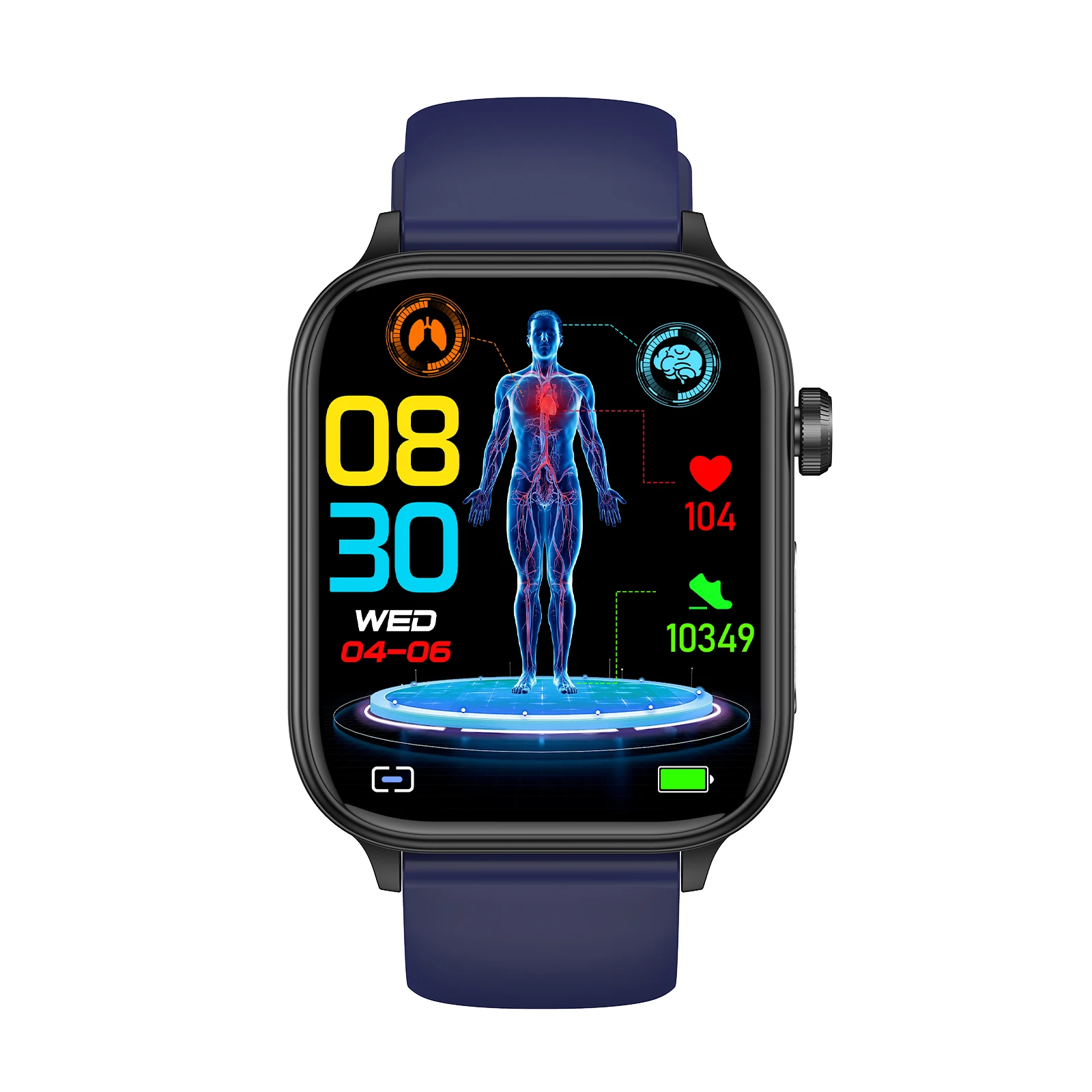 New BT Call 1.96 Inch TFT Screen Health Monitor Men IP68 Waterproof Measures Blood Pressure Oxygen Body iOS Android Elderly