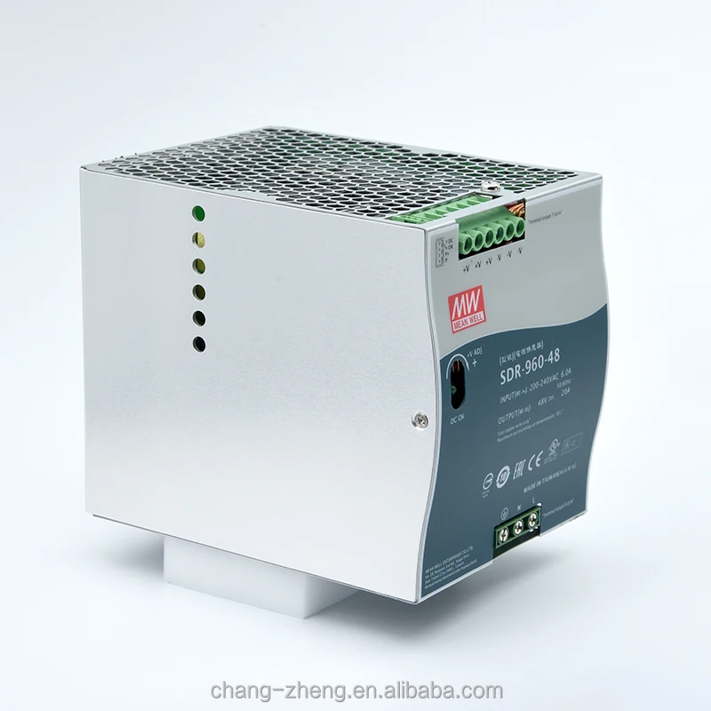 MeanWell SDR-960-48 24V 48V DIN Rail PFC 40A Power Supply Industrial Control System AC Voltage Transformer