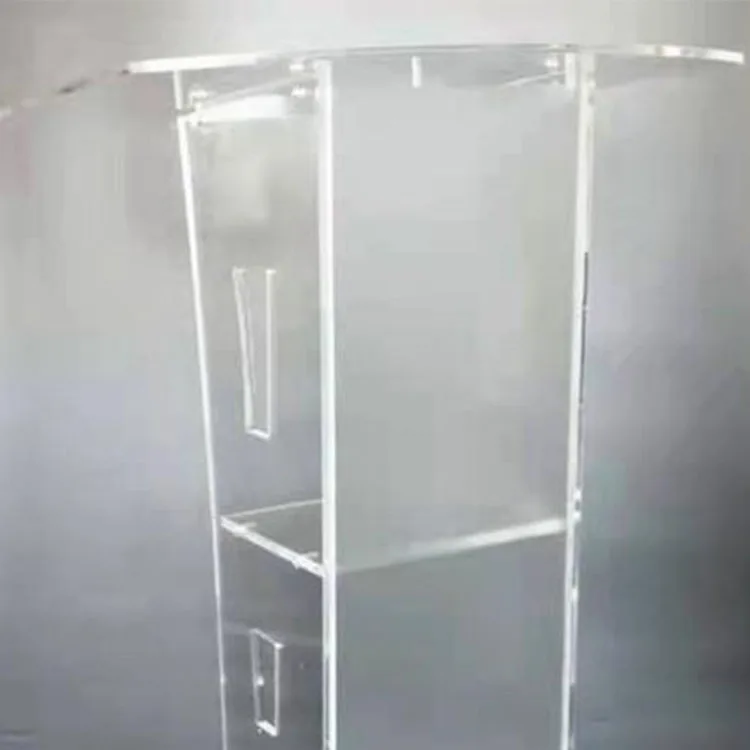 
Custom transparent acrylic lectern podium floor-standing church podium with LED lights 