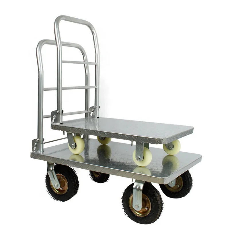 150kg 300kg folding plastic trolley cart with wheels hand trolley with fence