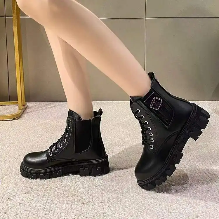 Брендовые новые зимние ботинки женские кожаные ботильоны для женщин боевые женская обувь высокого качества быстрая доставка из