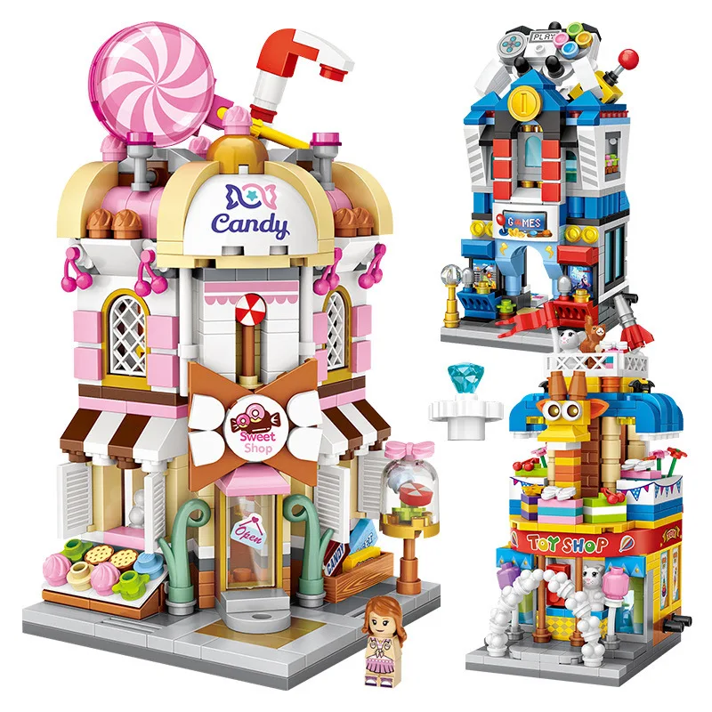 Mini Street view toys building block sets