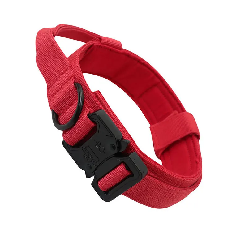 High Quality S M L Metal Buckle Thick Padded Dog Collar With Handle