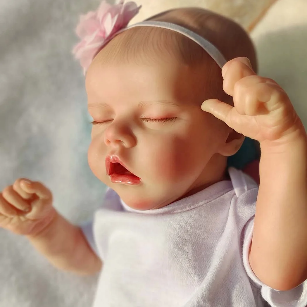 Soft Alive Realistic Newborn Full Body Princess Baby Dolls 18 Inch Silicone Vinyl Real Toddler Girl Lifelike Reborn
