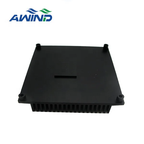 High precision shenzhen CNC machining black aluminum heat sink parts custom power supply heatsinks cooler prices for amplifier