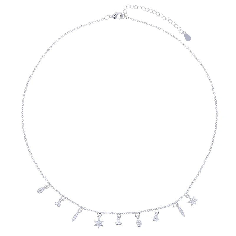 promotion  factory new arrive USA hot selling star tear drop cz drip charm choker statement necklace