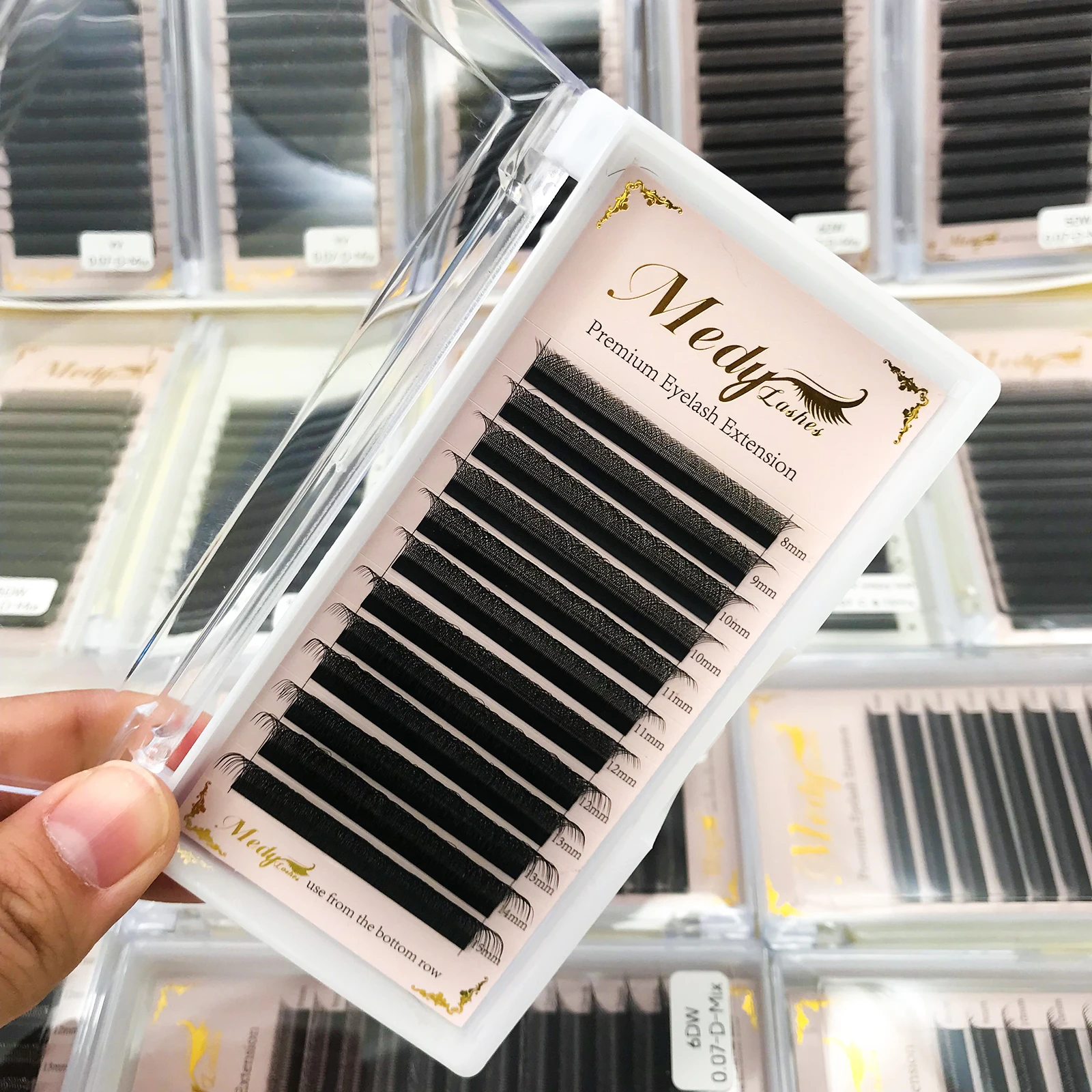 Factory Price Wholesale PBT Bulk 3D 4D 5D 6D 8D YY W Eyelash Extension Your Own Brand 0.07mm Mink Matte Black YY Lash Extensions