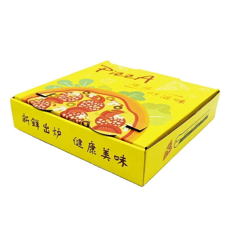 Disposable fast food paper packaging pizza delivery box wholesale for restaurant