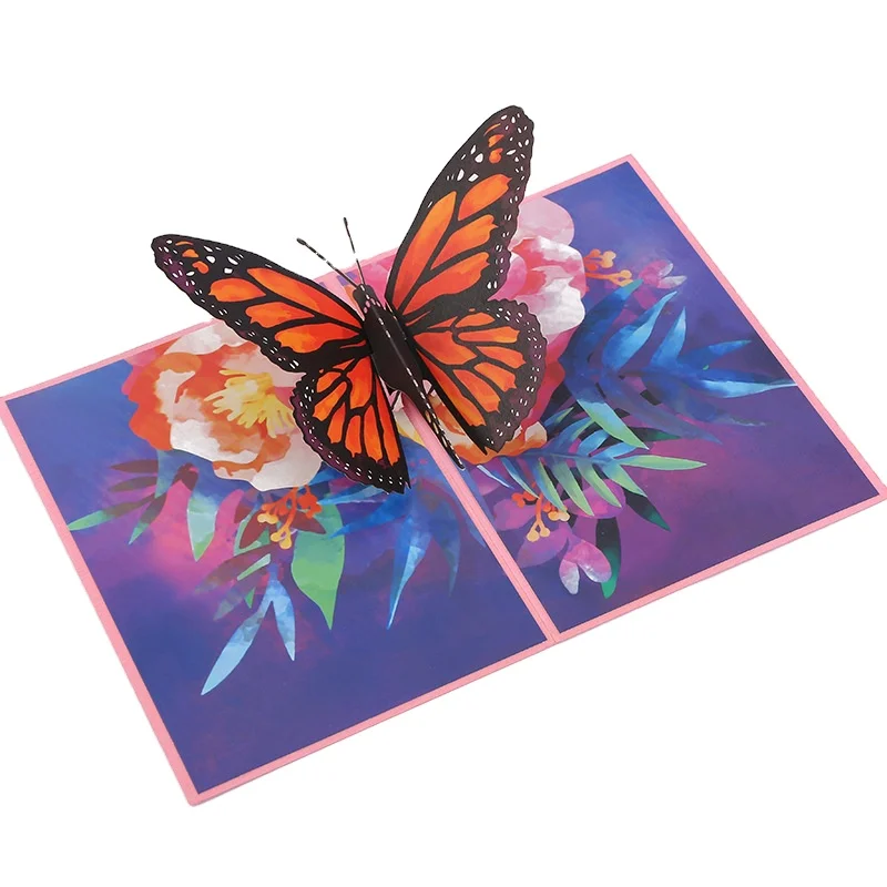 Бабочка любовь подарок сестра цветок ручной работы поздравительные открытки pop up 3d для семьи и друзей (1600332389781)